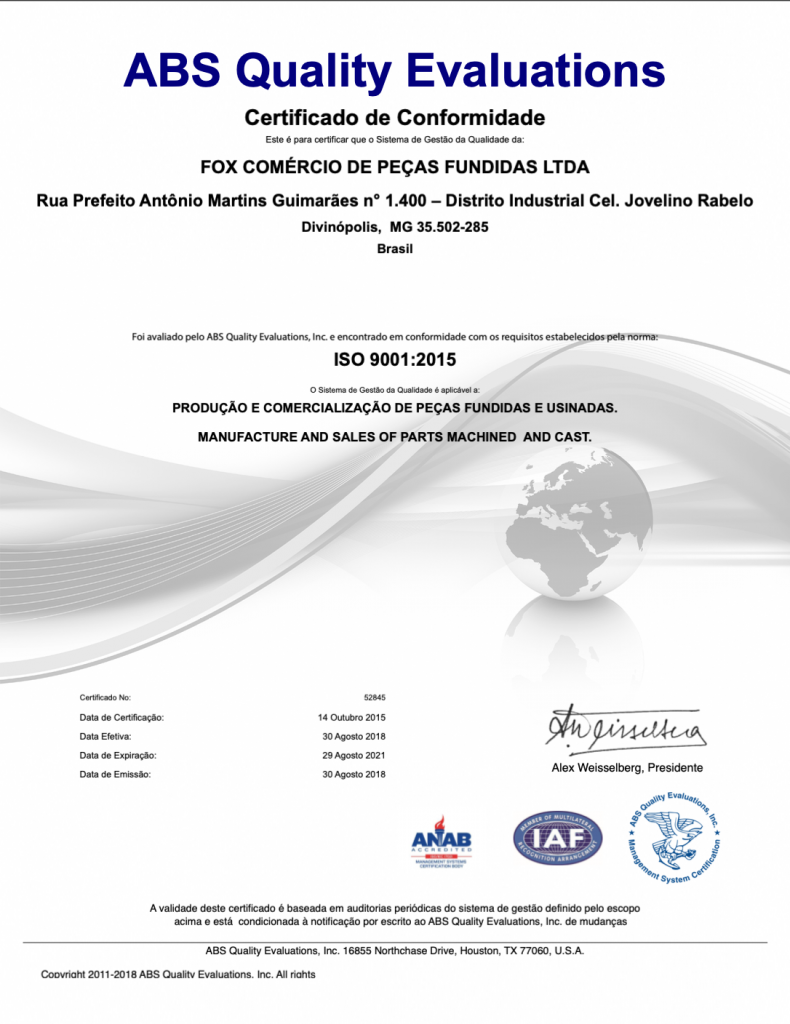 Certificação ABS Quality Evaluations